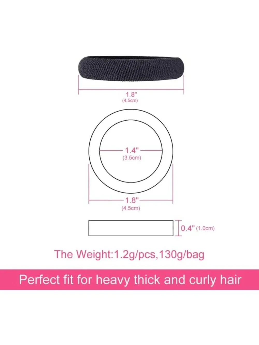 Seamless Hair Ties for Thick Hair - 100PCS Cotton Ponytail Holders & Scrunchies